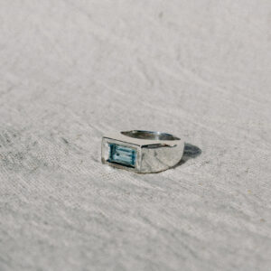 Baby blue signet ring
